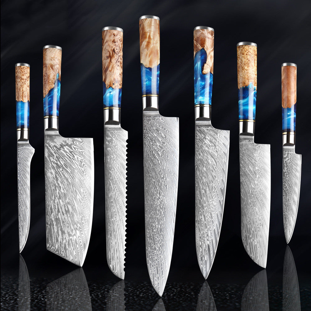 Damascus Kitchen Knife Set Chef's Knife Meat Chopping Knife