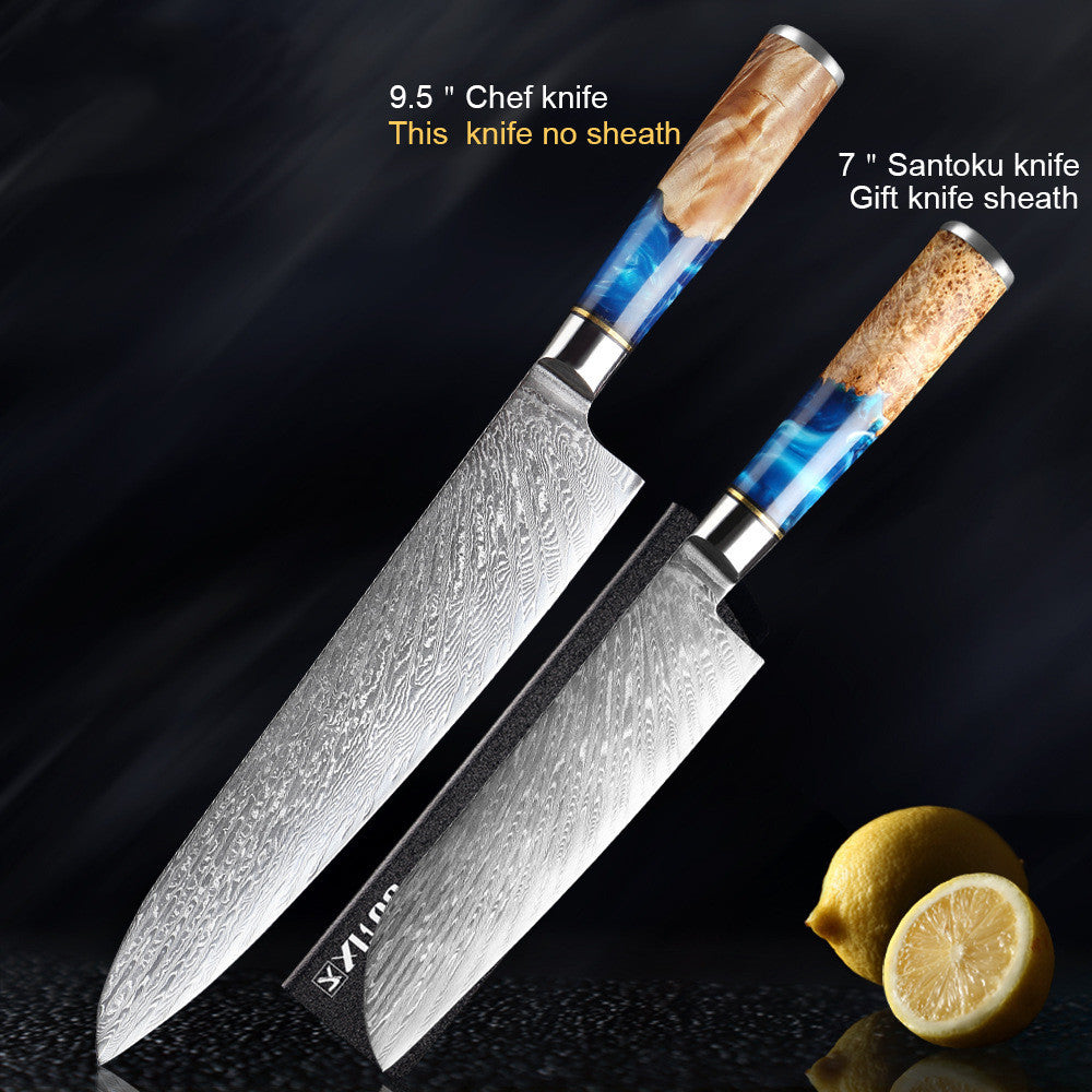 Damascus Kitchen Knife Set Chef's Knife Meat Chopping Knife