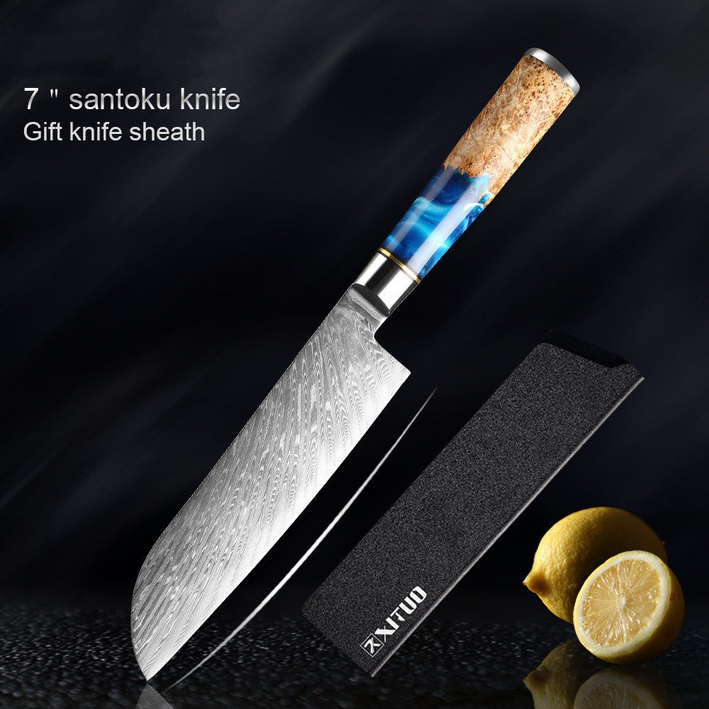 Damascus Kitchen Knife Set Chef's Knife Meat Chopping Knife