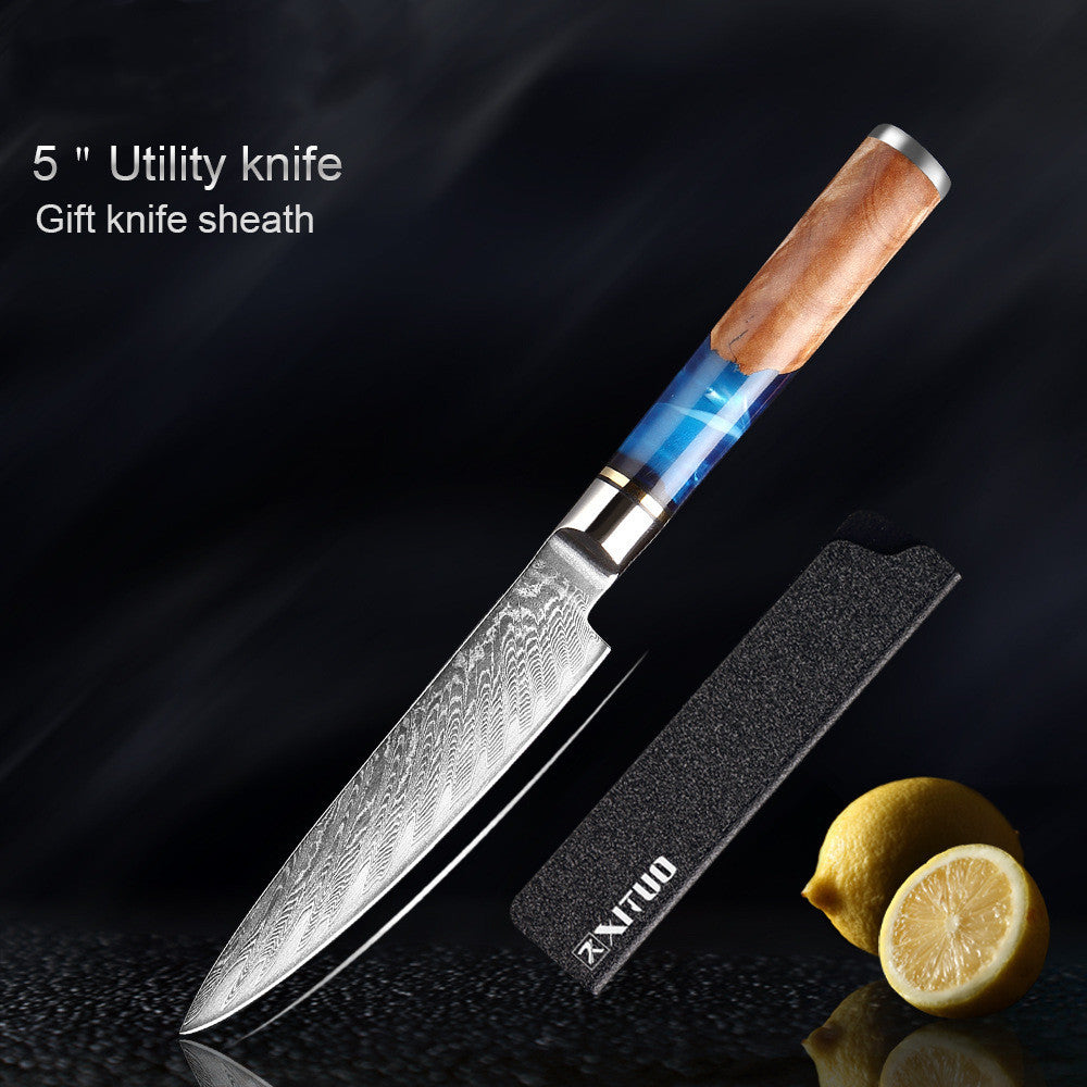 Damascus Kitchen Knife Set Chef's Knife Meat Chopping Knife