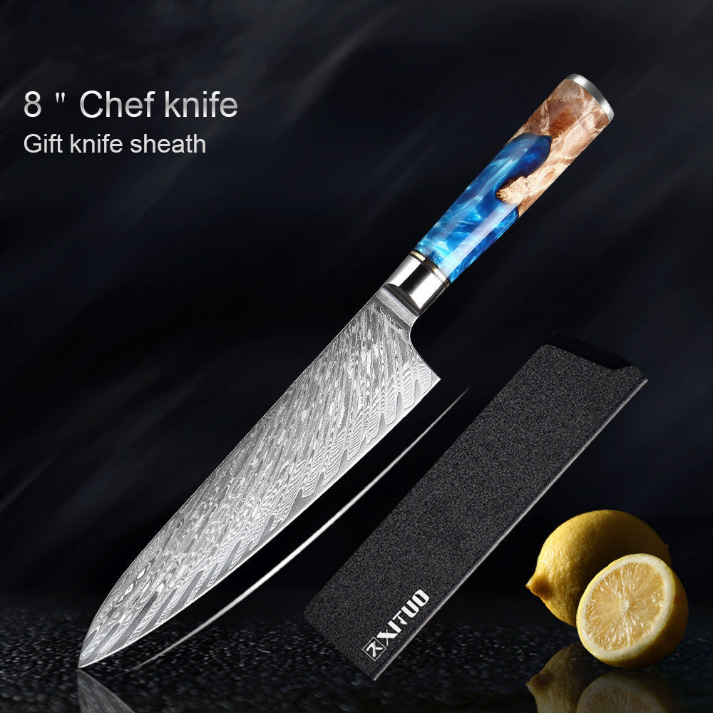 Damascus Kitchen Knife Set Chef's Knife Meat Chopping Knife