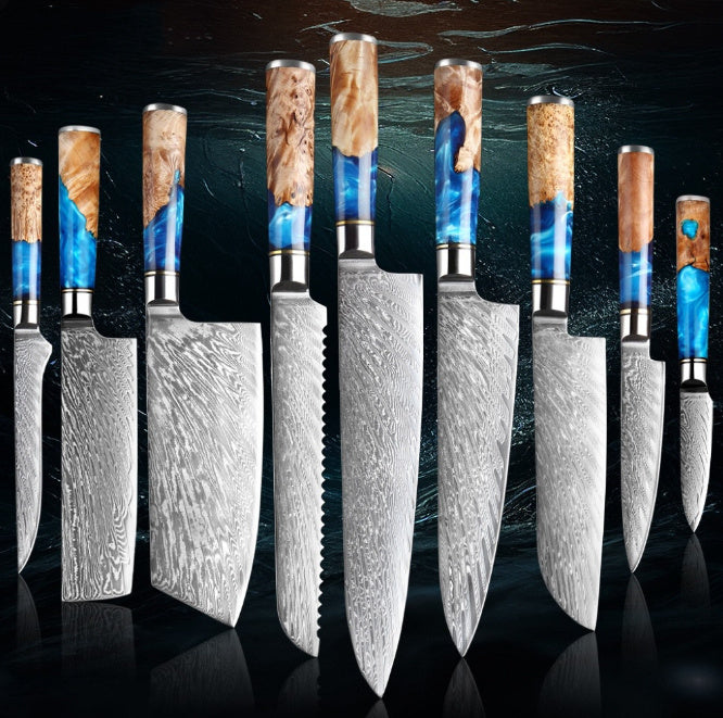 Damascus Kitchen Knife Set Chef's Knife Meat Chopping Knife